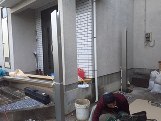 千葉県八街市Ｈ様邸カーポートレイナポートグラン１台用間口切詰施工