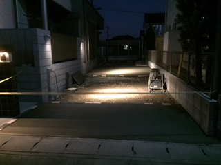 茨城県神栖市Ｍ様邸外構リフォームブロック積み目隠しフェンス上吊りゲートサイクルポート土間コンクリート打設