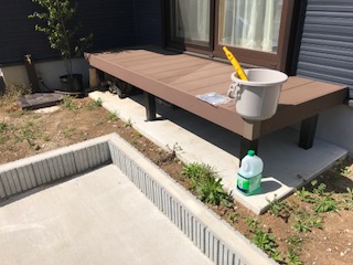 千葉県流山市Ｓ様邸お庭リフォームブロック積み芝張りブロック解体