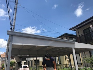 茨城県常総市きぬの里Ｓ様邸イナバ物置ガレーディア施工土間コンクリート打設照明取り付け