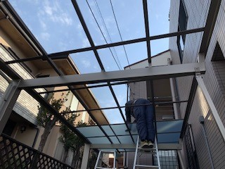 千葉県八千代市Ｔ様邸カーポート屋根材取り外し取り付け